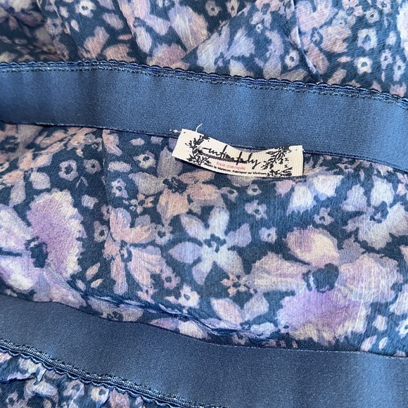 NWOT FREE PEOPLE ROMANCE ME TIERED MAXI Midi SKIRT Blue Medium - Picture 6 of 6